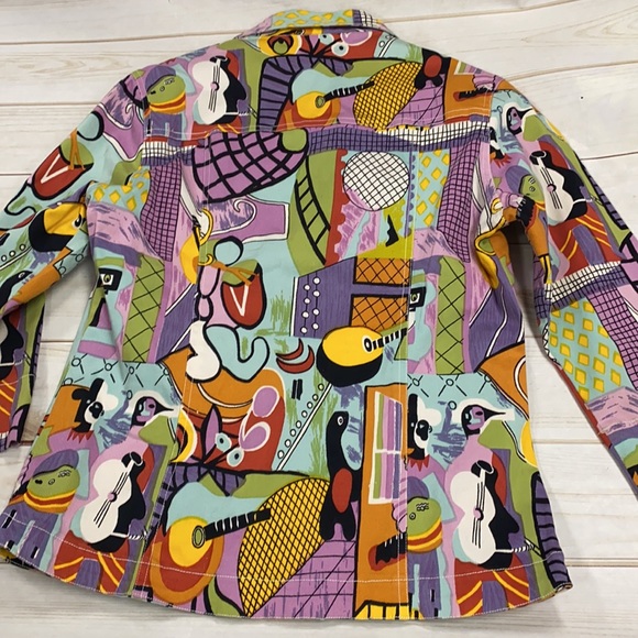 Vintage funky abstract 3/4 sleeve jacket Medium - Picture 8 of 9